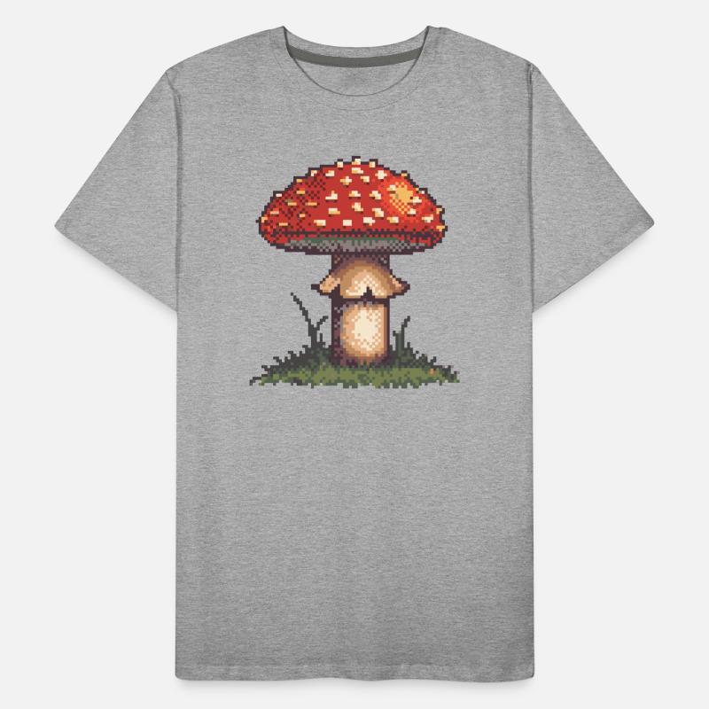 Pixel champignon néon rétro T-shirt bio Premium Homme