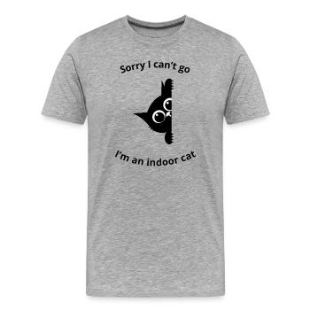 Ich bin eine Hauskatze mit süßem und lustigem Design. - Männer Premium Bio T-Shirt - Grau meliert - Vorne - Damien (186cm)