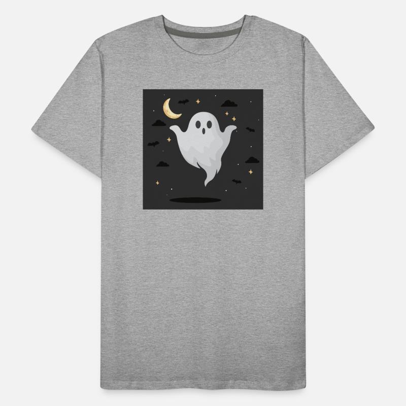 Night Ghost on Dark Background Men's Premium Organic T-Shirt