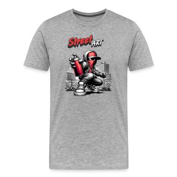 Art de rue - T-shirt bio Premium Homme - gris chiné - Devant - Damien (186cm)