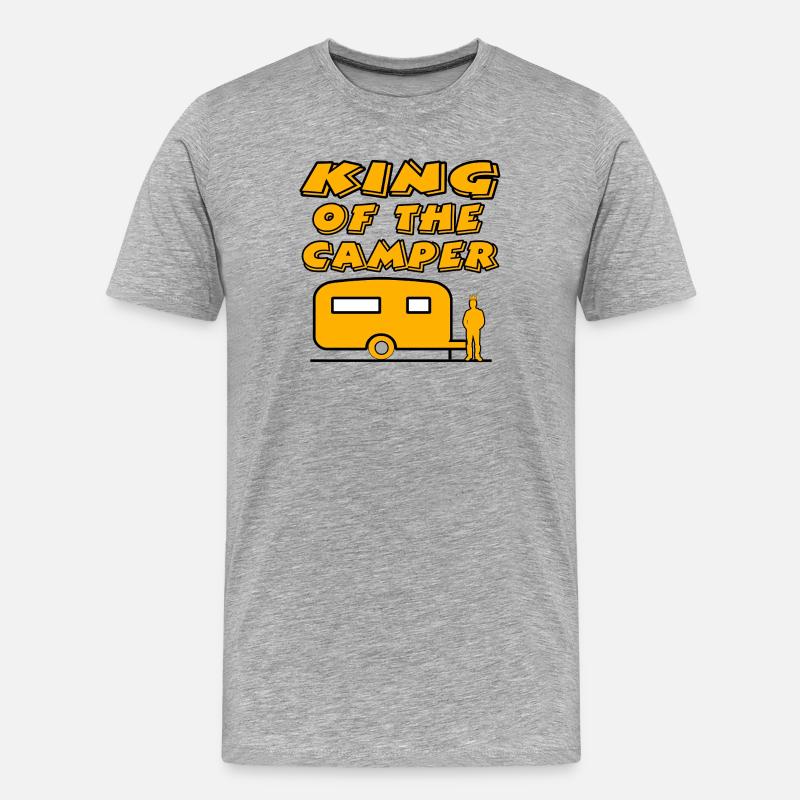 Camping - Männer Premium Bio T-Shirt - Grau meliert