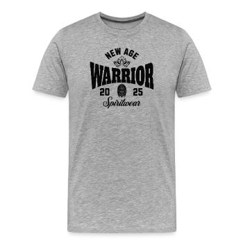 New Age Warrior 2025 – Conception de vêtements spirituels avec Lotus - T-shirt bio Premium Homme - gris chiné - Devant - Damien (186cm)