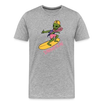 Sabbatique - T-shirt bio Premium Homme - gris chiné - Devant - Damien (186cm)