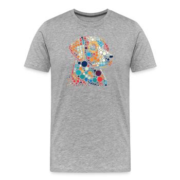 Chemise tachetée Vibrant Dot Skull Portrait - T-shirt bio Premium Homme - gris chiné - Devant - Damien (186cm)
