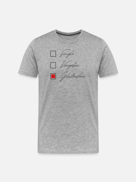 Single Vergeben Glutenfrei - Männer Premium Bio T-Shirt - Grau meliert