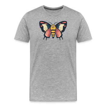 Schmetterling Halloween Comic Falter - Männer Premium Bio T-Shirt - Grau meliert - Vorne - Damien (186cm)