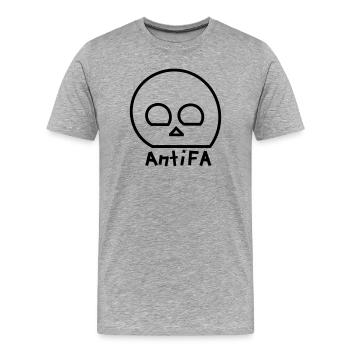 Antifa - T-shirt bio Premium Homme - gris chiné - Devant - Damien (186cm)