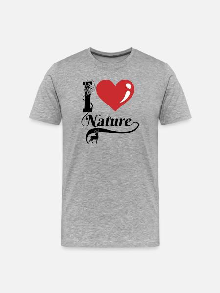 I Love Nature - Men's Premium Organic T-Shirt - heather grey
