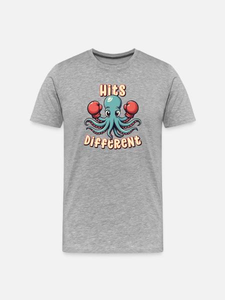 Hits Different - Men's Premium Organic T-Shirt - heather grey