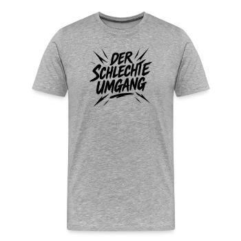 La mauvaise manipulation - Déclaration amusante - T-shirt bio Premium Homme - gris chiné - Devant - Damien (186cm)
