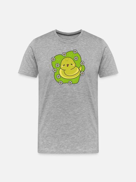 Yellow snake and daisies - Men's Premium Organic T-Shirt - heather grey
