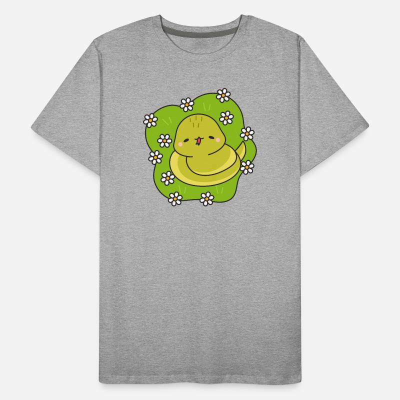Gelbe Schlange und Gänseblümchen Männer Premium Bio T-Shirt