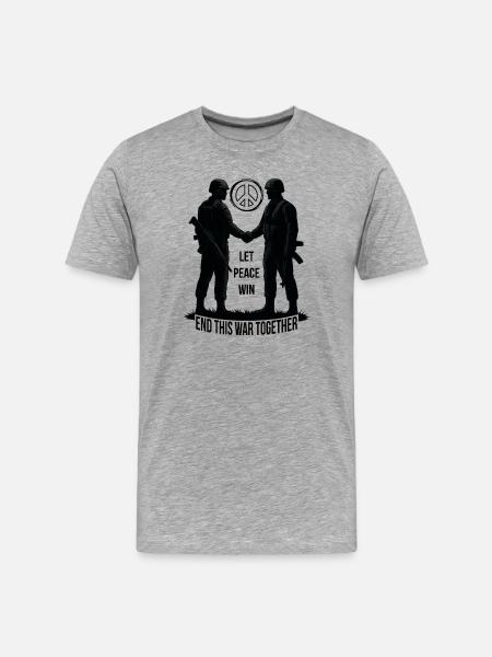LASS DEN FRIEDEN SIEGEN - Männer Premium Bio T-Shirt - Grau meliert
