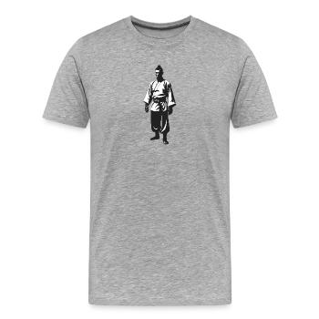 Shaolin Monk - Cool Silhouette Logo - Men's Premium Organic T-Shirt - heather grey - Front - Damien (186cm)