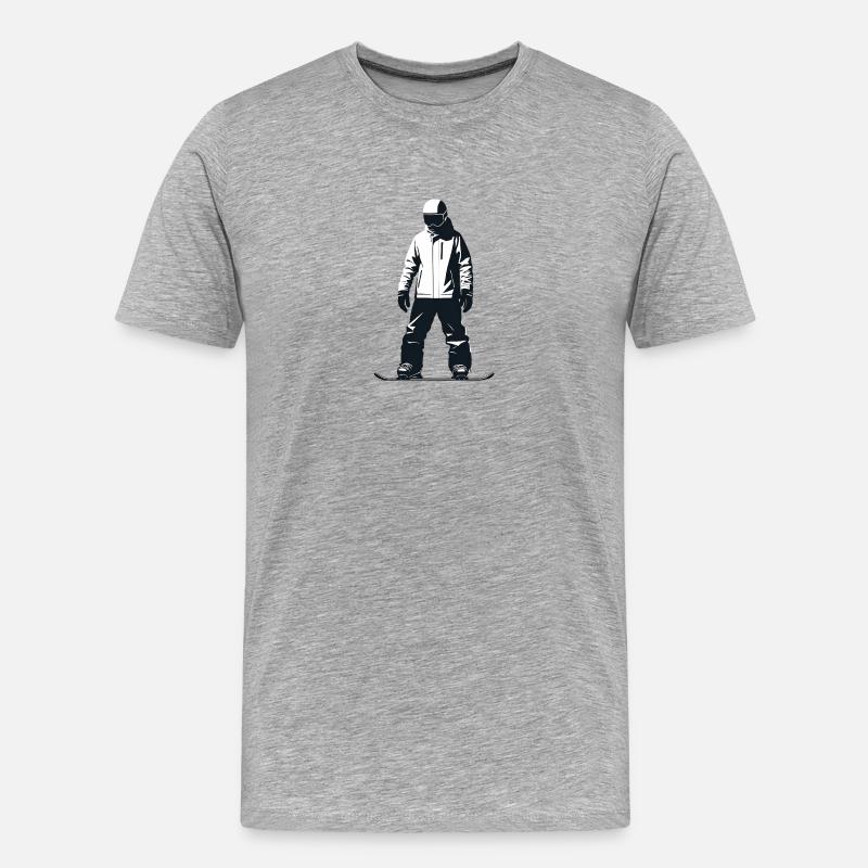 Snowboarder - Cool Silhouette Logo - T-shirt bio Premium Homme - gris chiné