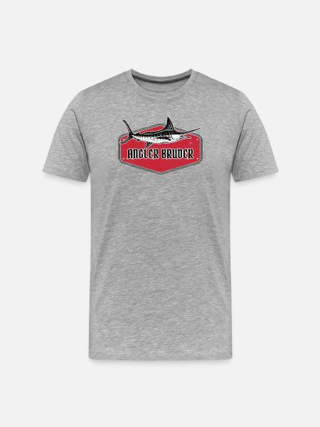 ANGLER BROTHER MODERN AMERICA DESIGN - Men's Premium Organic T-Shirt - heather grey