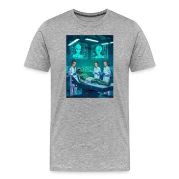 Alien Autopsy – The secret lab - Men's Premium Organic T-Shirt - heather grey - Front - Damien (186cm)