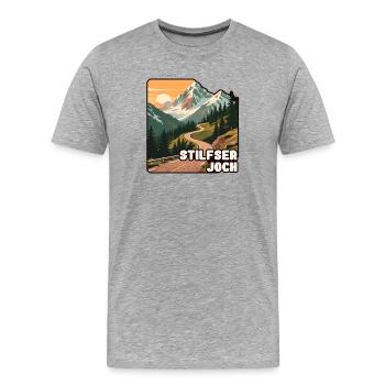Stelvio Pass - Men's Premium Organic T-Shirt - heather grey - Front - Damien (186cm)