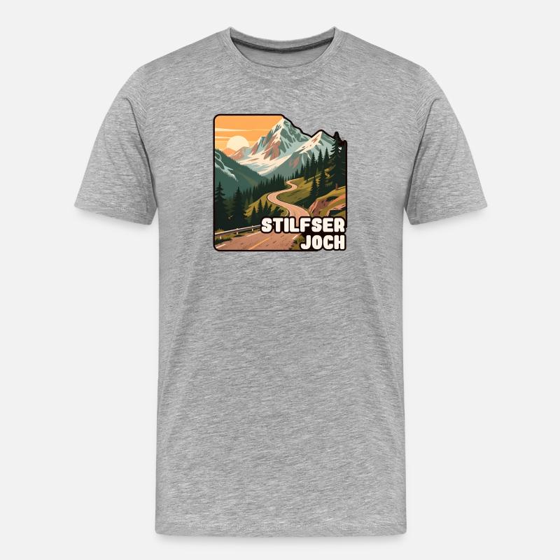 Stilfser Joch - Männer Premium Bio T-Shirt - Grau meliert