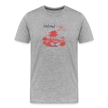 Tokyo Zen Garden Silhouette - Men's Premium Organic T-Shirt - heather grey - Front - Damien (186cm)