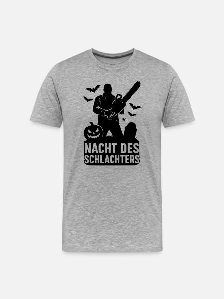 Nuit d’Halloween du boucher - T-shirt bio Premium Homme - gris chiné