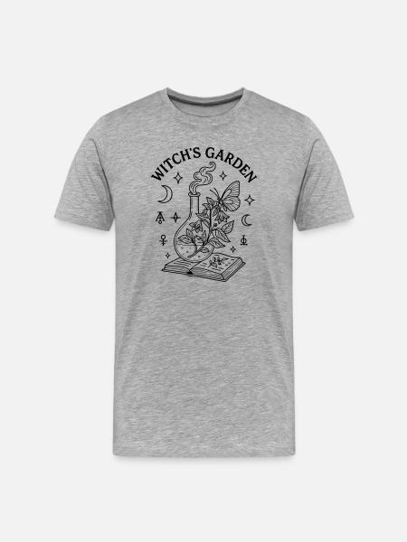 Spell Witch Book Garden - Men's Premium Organic T-Shirt - heather grey