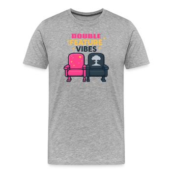 Double caractéristique - T-shirt bio Premium Homme - gris chiné - Devant - Damien (186cm)