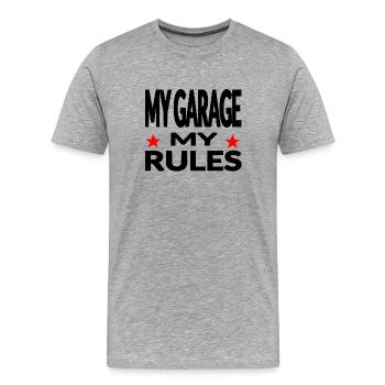 Garage - Männer Premium Bio T-Shirt - Grau meliert - Vorne - Damien (186cm)