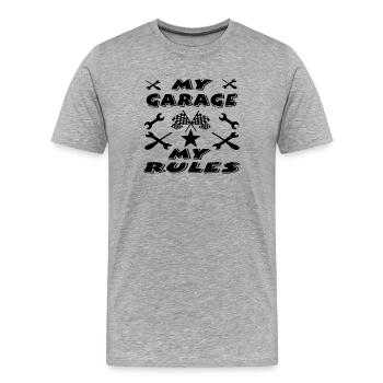 Garage - Männer Premium Bio T-Shirt - Grau meliert - Vorne - Damien (186cm)