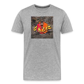 Graffiti Basket Cartoon - T-shirt bio Premium Homme - gris chiné - Devant - Damien (186cm)