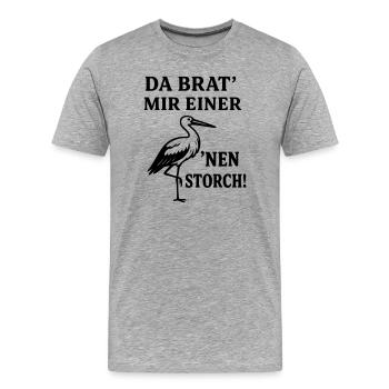 Rôti de cigogne - T-shirt bio Premium Homme - gris chiné - Devant - Damien (186cm)