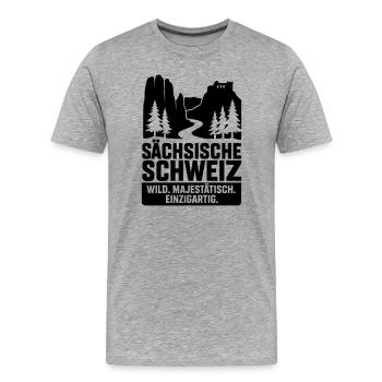 Suisse saxonne - T-shirt bio Premium Homme - gris chiné - Devant - Damien (186cm)