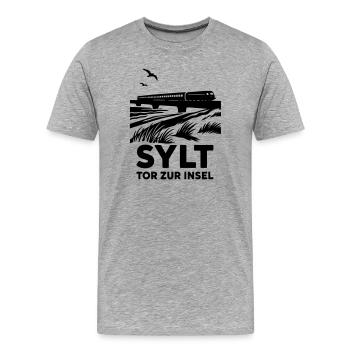 Sylt gateway to the island - Men's Premium Organic T-Shirt - heather grey - Front - Damien (186cm)