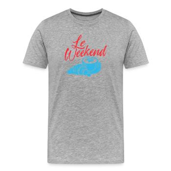 Le Weekend French Coffee Chill Vibes - Men's Premium Organic T-Shirt - heather grey - Front - Damien (186cm)