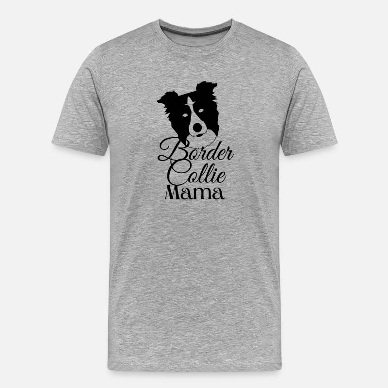 Border Collie Mama - Männer Premium Bio T-Shirt - Grau meliert