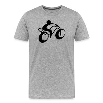 Chemise à deux roues de l’âme - T-shirt bio Premium Homme - gris chiné - Devant - Damien (186cm)
