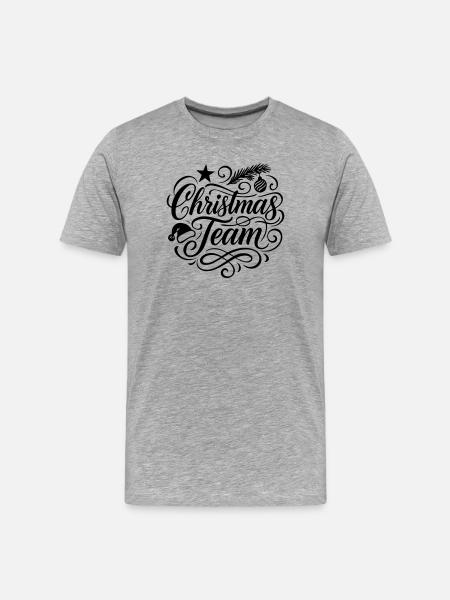Christmas Team Weihnachten - Männer Premium Bio T-Shirt - Grau meliert
