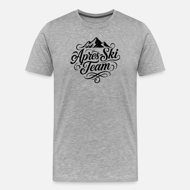 Apres Ski Team Berge - Männer Premium Bio T-Shirt - Grau meliert