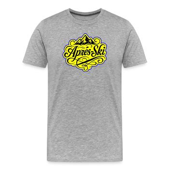 Apres Ski Berge Alpen - Männer Premium Bio T-Shirt - Grau meliert - Vorne - Damien (186cm)