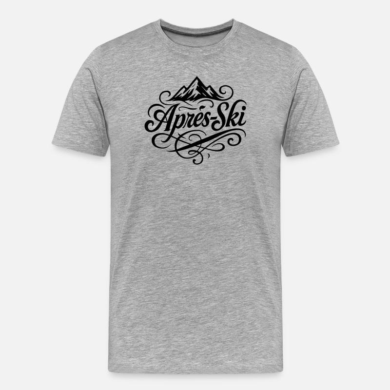 Apres Ski Berge - Männer Premium Bio T-Shirt - Grau meliert