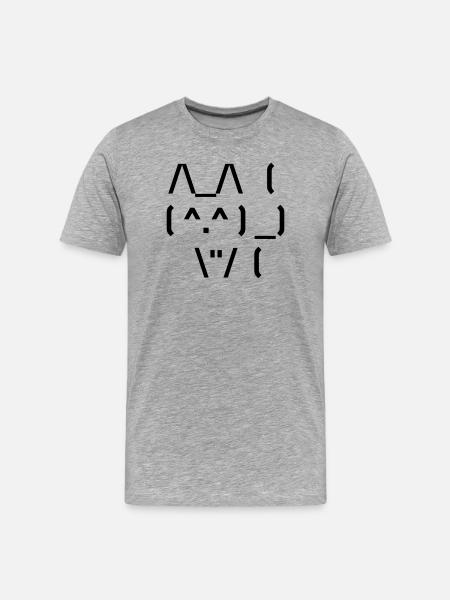 Chat mignon ASCII - T-shirt bio Premium Homme - gris chiné