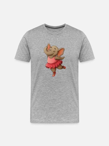 Dancing elephant in tutu - Men's Premium Organic T-Shirt - heather grey
