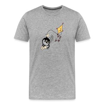 FLYING - Men's Premium Organic T-Shirt - heather grey - Front - Damien (186cm)