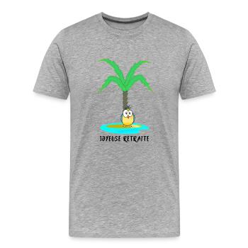 RETRAITE. RETRAITE. RETRAITEE. RETRAITE - T-shirt bio Premium Homme - gris chiné - Devant - Damien (186cm)