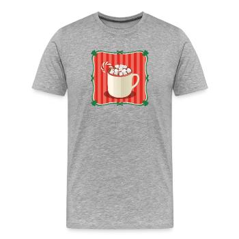 Vintage Hot Chocolate Retro Christmas - Men's Premium Organic T-Shirt - heather grey - Front - Damien (186cm)
