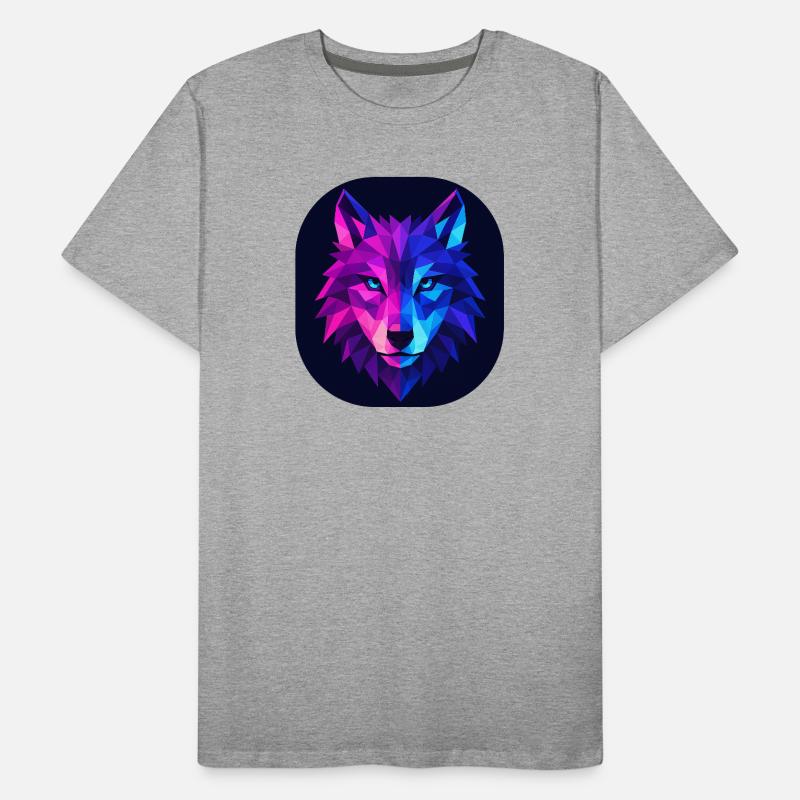 Lupus Wolf Neon Geomuster Männer Premium Bio T-Shirt