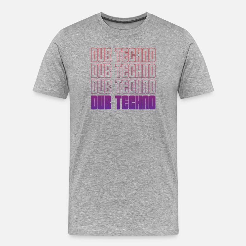 Dub Techno Neon Gradient Grid - Men's Premium Organic T-Shirt - heather grey