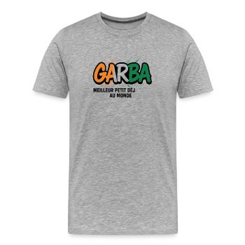 GARBA – Bestes Frühstück der Welt - Männer Premium Bio T-Shirt - Grau meliert - Vorne - Damien (186cm)