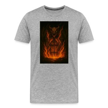 Forme démoniaque Firegate - T-shirt bio Premium Homme - gris chiné - Devant - Damien (186cm)