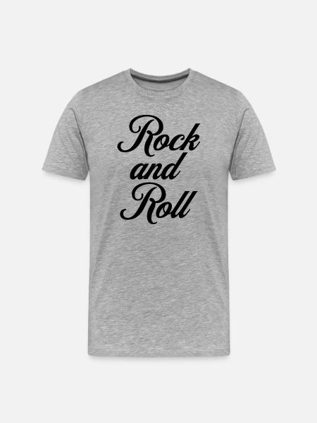 Rock'n'Roll-Schreibschrift-Typografie-Logo-Design - Männer Premium Bio T-Shirt - Grau meliert